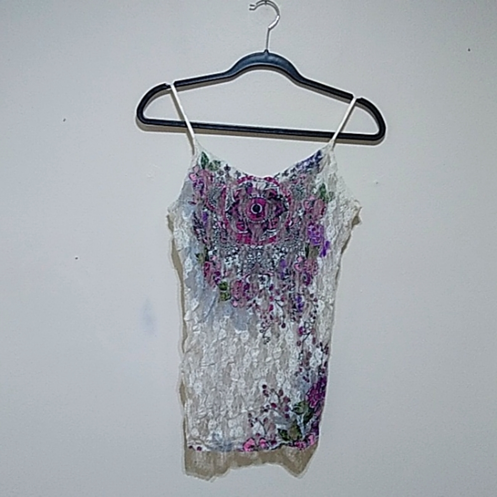 Weavers Lace Spaghetti Strap Top